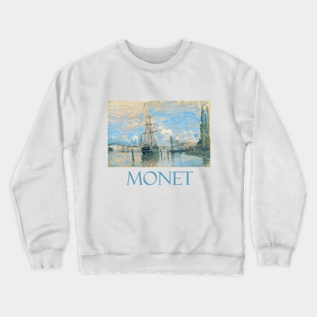 The Seine at Rouen (1872) by Claude Monet Crewneck Sweatshirt by Naves